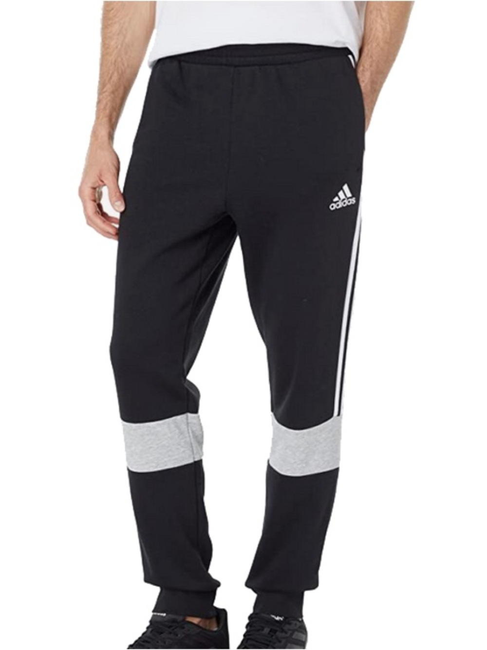 Adidas Color Block Pant with Grey Stripe and White Side Stripes
